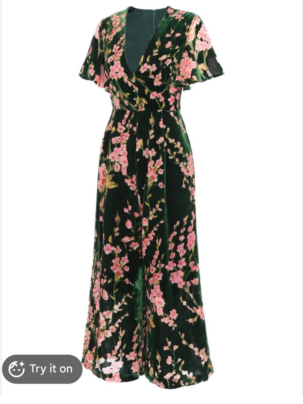 GREEN 1930S VELVET VINTAGE JUMPSUIT